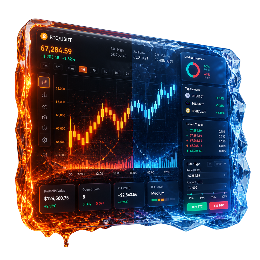 Trading-Dashboard zur Veranschaulichung der Raxon24-Analyse